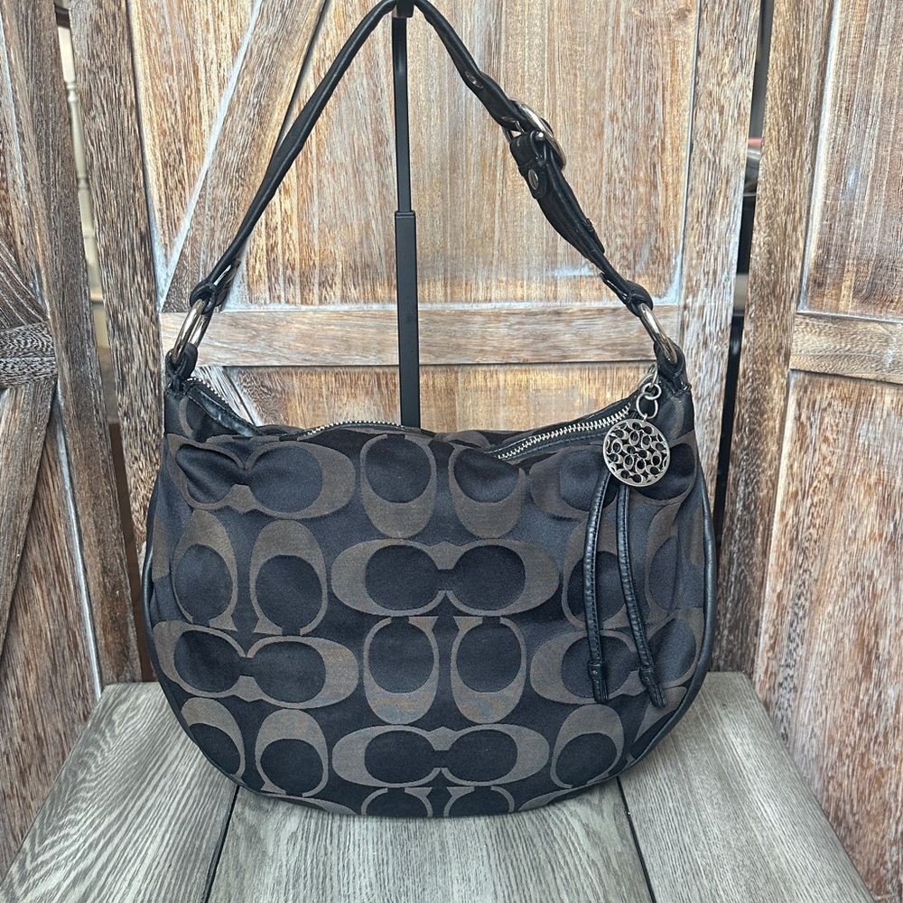 Coach 13642 ALI Signature Satin & Leather Hobo Shoulder Bag & Matching Wallet - Picture 3 of 16